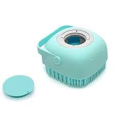 RvPaws Pet Grooming Brush Bath Brush  Pet Massage Brush Shampoo Dispenser, Soft Silicone Brush Rubber Bristle for Dogs and Cats