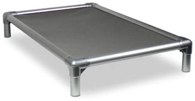 Kuranda Chewproof Bed - Silver Aluminum - 25'' x 18'' - Heavy Duty Vinyl - Smoke