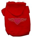 Pet, Dog & Cat Hoodie Rhinestone, &quot;Aviator&quot; Red 3XL (25-35 lbs.)