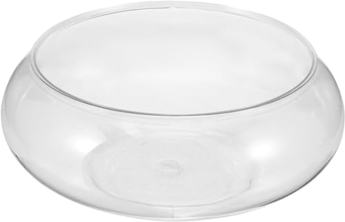 Clear Fish Bowl Vase Bubble Bowl Round Shallow Planter Plastic Container Fish Bowl Aquatic Plant Pot Daffodil Pot Hydroponic Pla