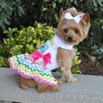 Doggie Design Ice Cream Cart Dress W/Matching Leash (Large)