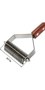 Meetwin Undercoat Grooming Rake, Dematting Stripper, Tool, Combs For Medium To Large Dogs, Cats, Stainless Steel Combines With Solid Wooden Handle