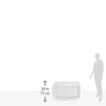 Midwest Homes For Pets Bolster Dog Bed 36L-Inch White Fleece Dog Bed W/ Comfortable Bolster | Ideal For Intermediate Dog Breeds & Fits A 36-Inch Dog Crate | Easy Maintenance Machine Wash & Dry