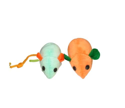 Pups&Pets 2 Pieces Creative Pet Cat Toys Fur False Plush Fake Mouse Kitten Cat Playing Toy  Color May Vary
