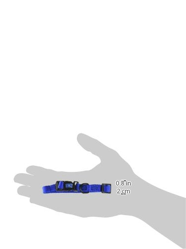 Hamilton Adjustable Nylon Dog Collar, Blue, 3/8'' x 7-12''