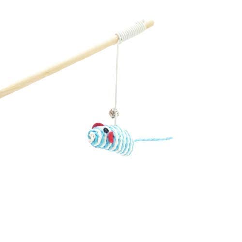 Dog Trust Cat Catcher Mice Natural Sisal Wand Teasers With Bell  Color May Vary