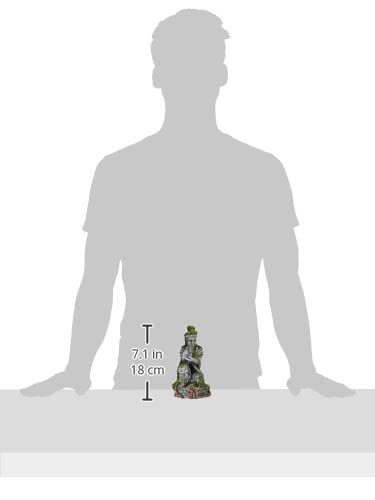 Blue Ribbon Ee-696 Ancient Buddha Statue With Moss Exotic Environments Aquarium Ornament, White