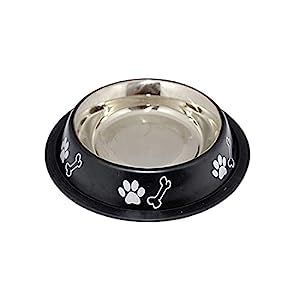 Chumspet Heavy Duty Round Shape Single Bowl Stainless Steel Dinner Food Bowl With AntiSlip Mat Ideal For Home Feeding Food Dog 