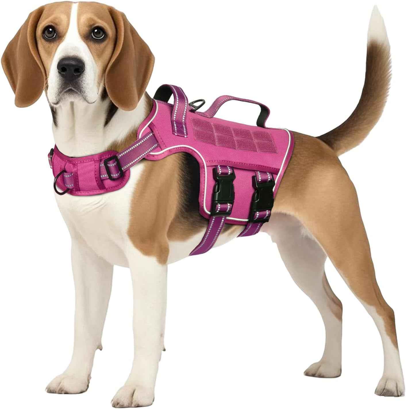 Tactical Dog Harness MOLLE Vest – Camo, S–XL, No-Pull