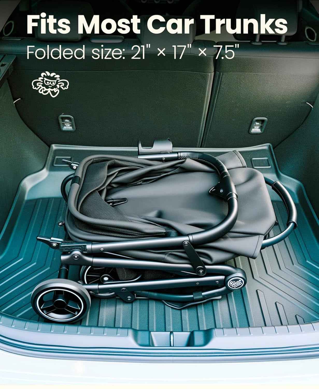 4-Wheel Foldable Pet Stroller with Removable Carrier, Black, 33lb