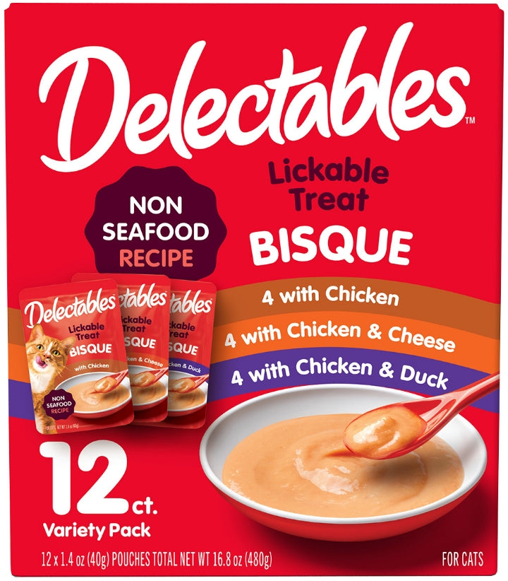 Hartz Delecatbles Bisque Lickable Treat for Cats Variety Pack