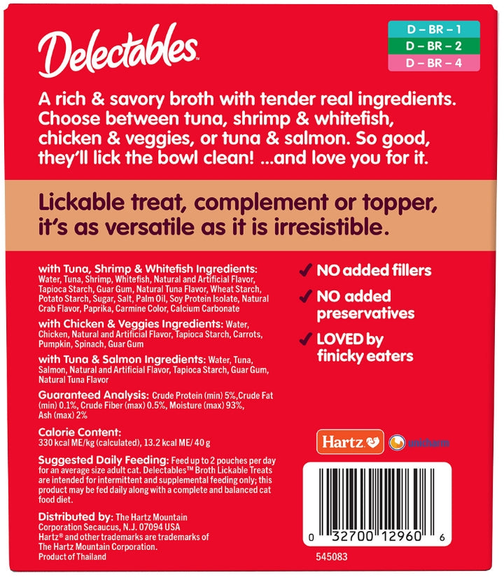 Hartz Delectables Savory Broth Lickable Treat for Cats Variety Pack