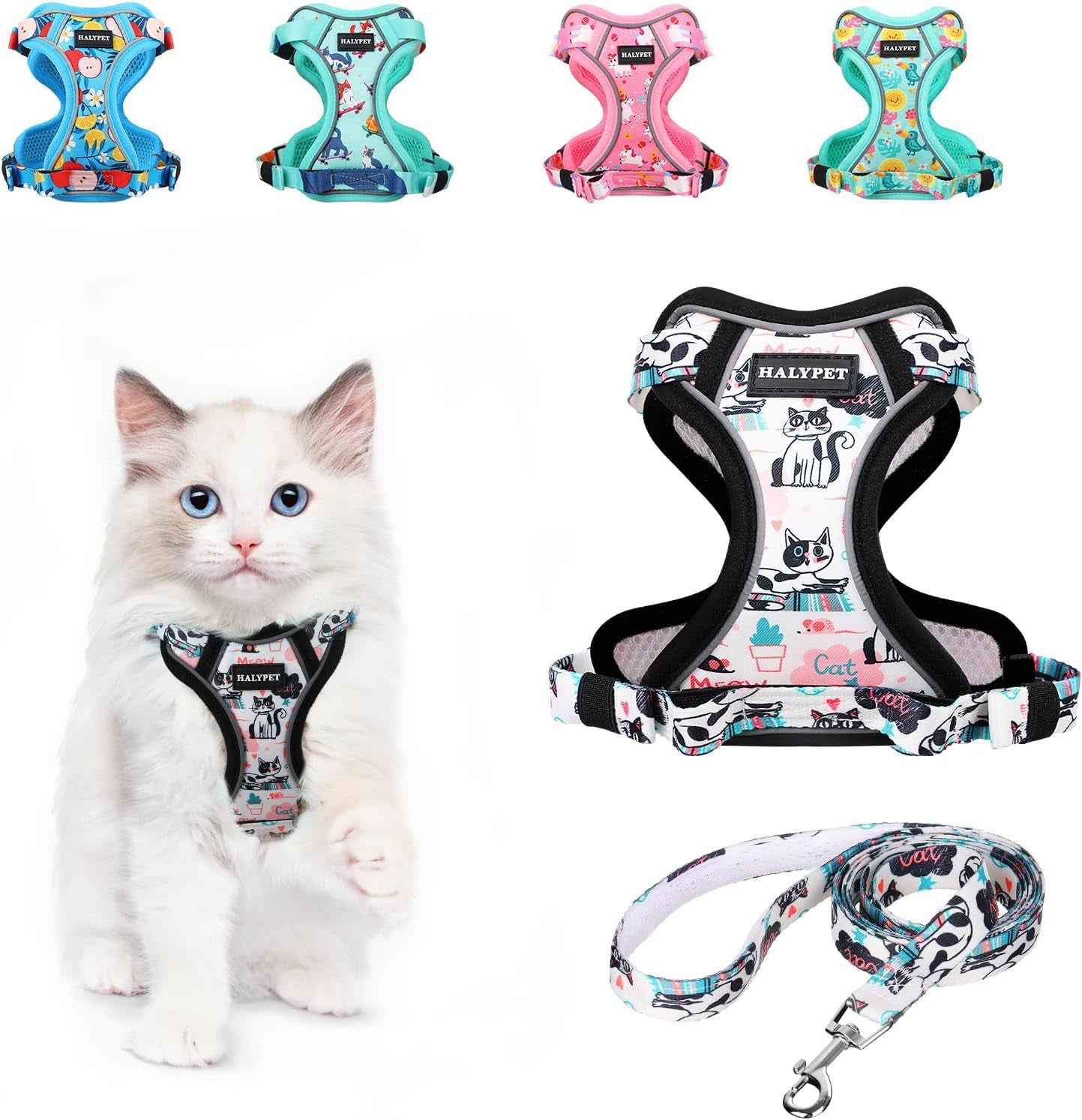 Escape-Proof Cat Harness & Leash Set with 59-Inch Leash, XS–M