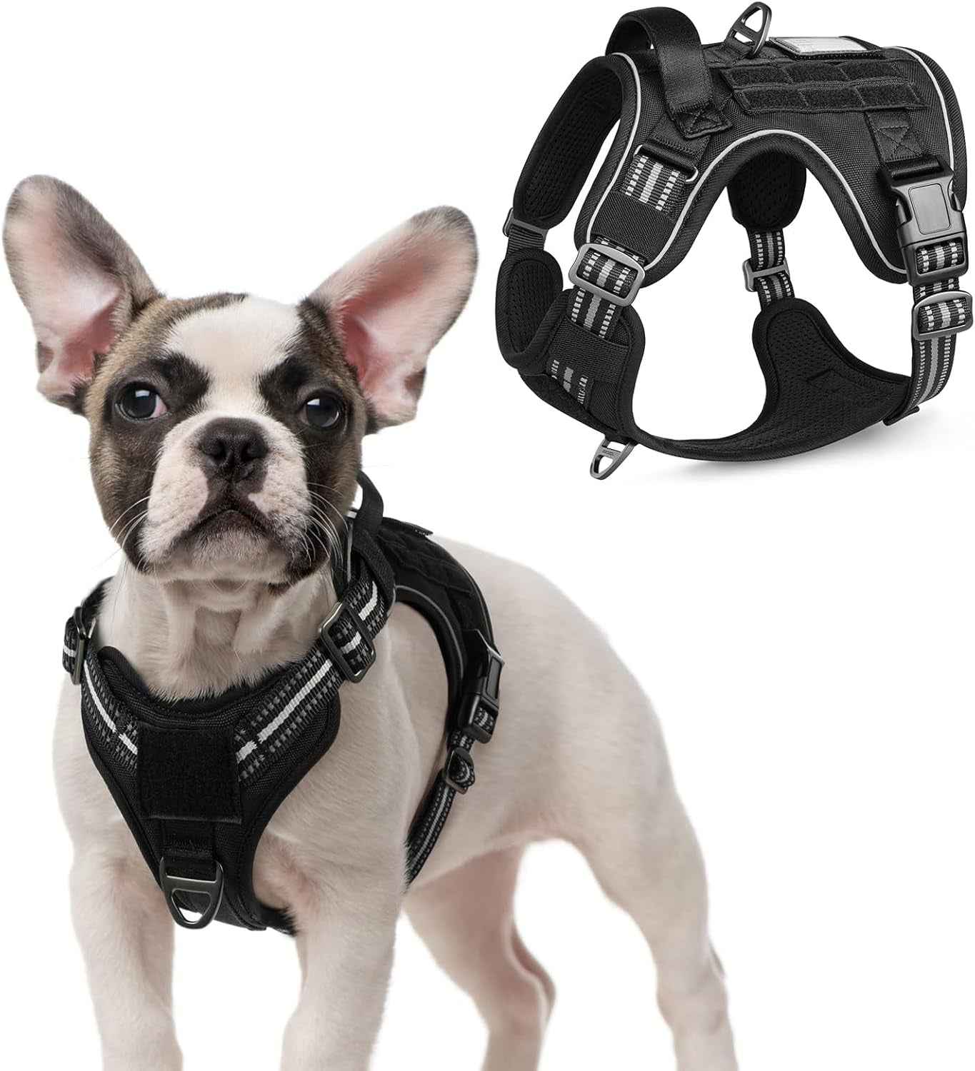 No-Pull Tactical Dog Harness MOLLE Vest for Medium & Large Dogs