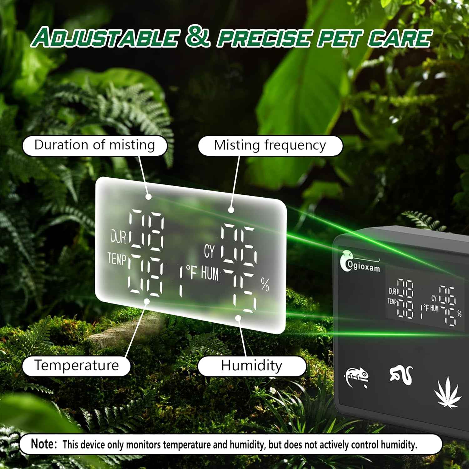 Automatic Reptile Misting System with Timer – Black