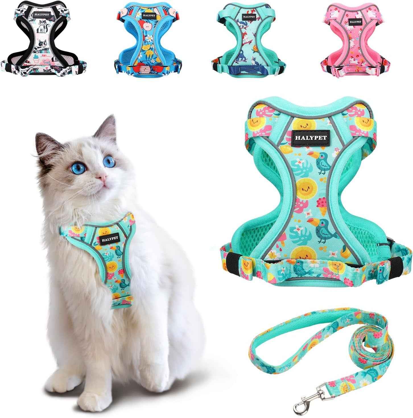 Escape-Proof Cat Harness & Leash Set with 59-Inch Leash, XS–M