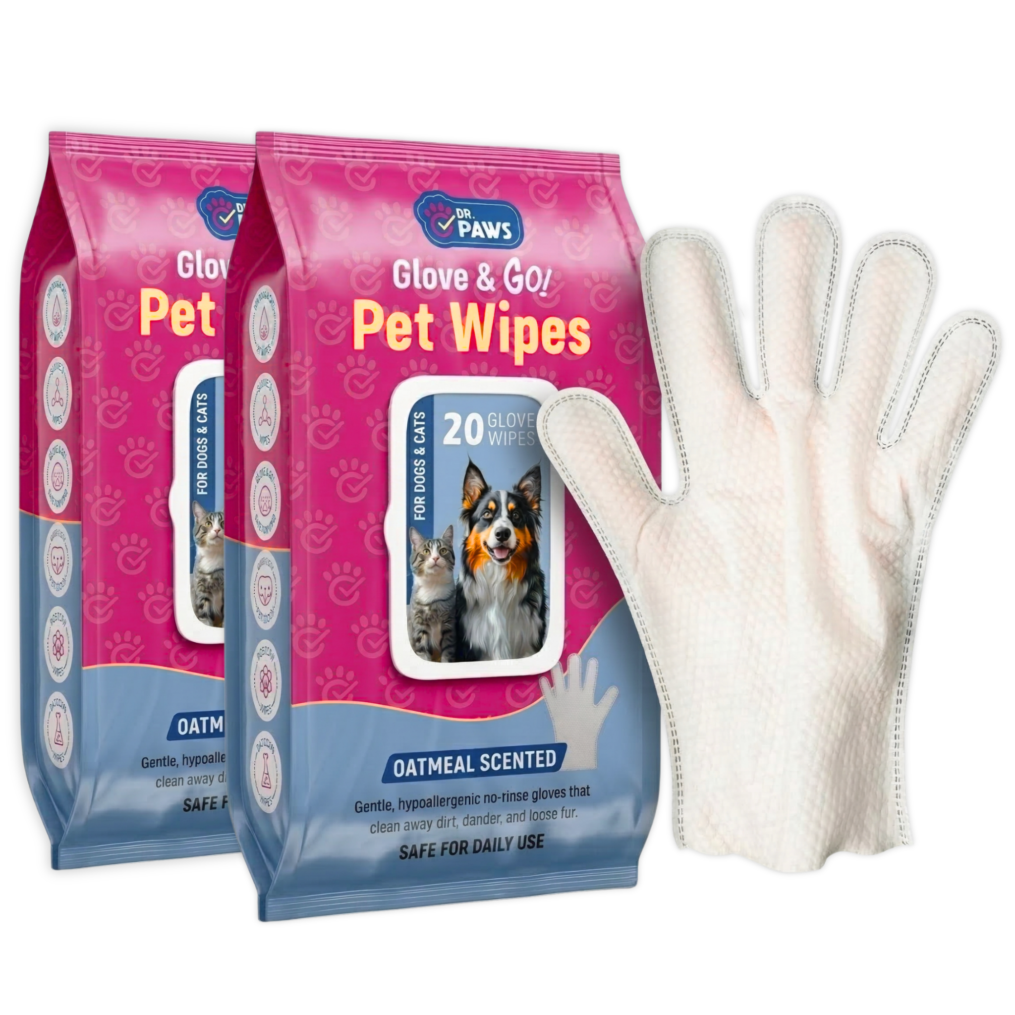 Glove & Go! Glove Grooming Wipes for Dogs & Cats