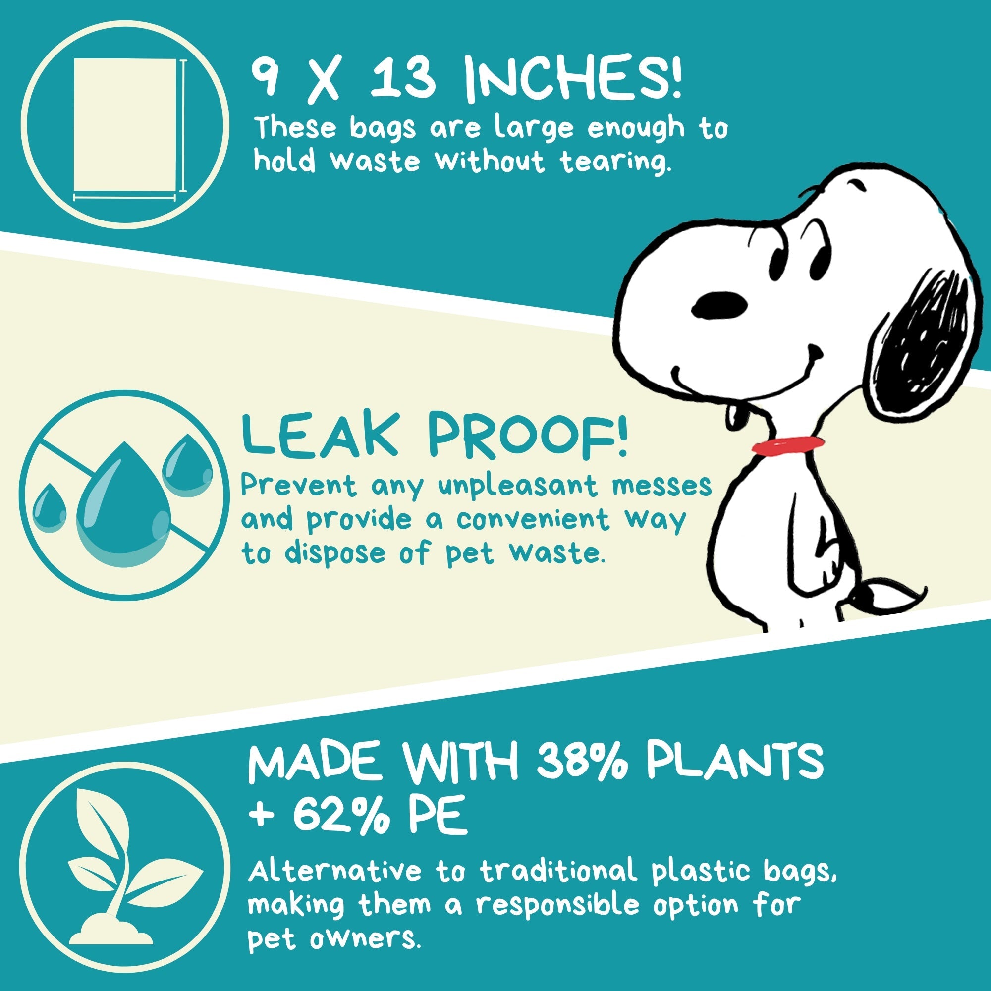 Wholesale Snoopy® Handle Tie Poop Bags