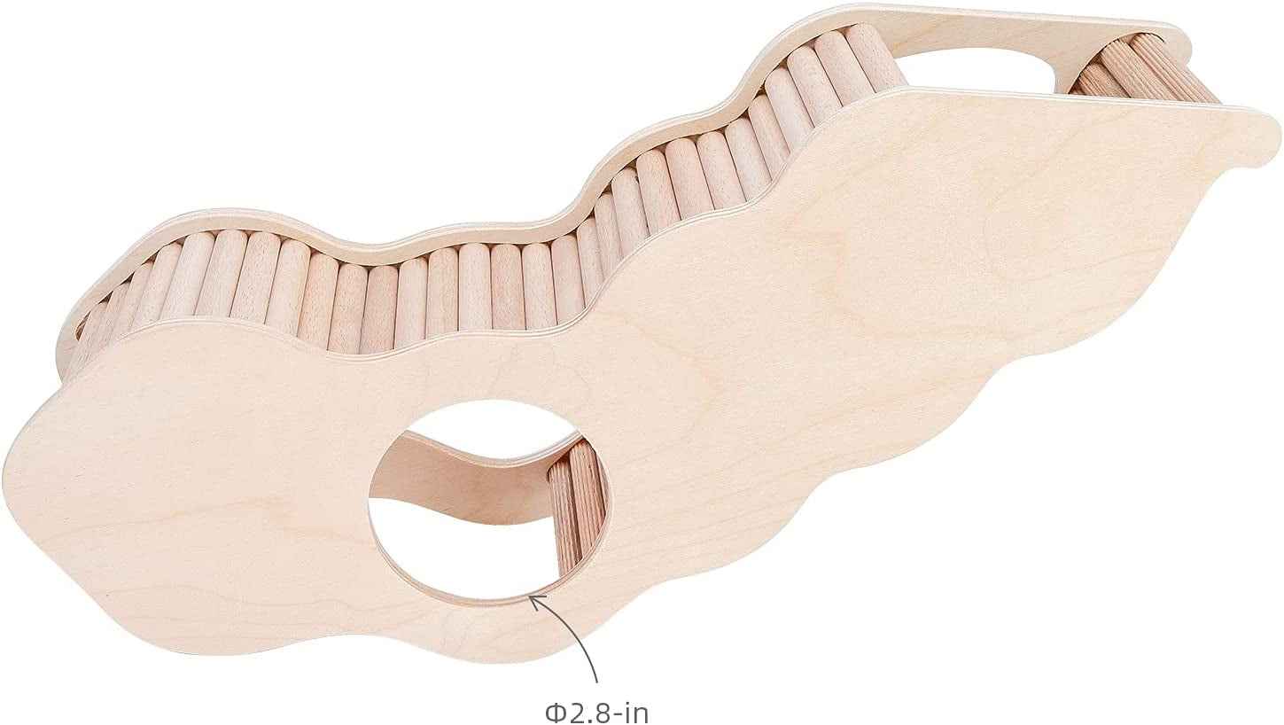 Wooden Hamster House Hideout with Ladder & Tunnel