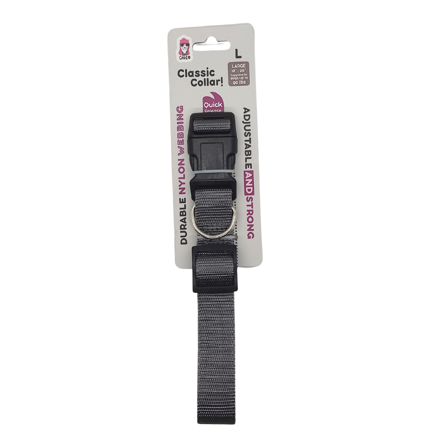 Quick-Release Nylon Dog Collar – Stylish & Durable, Adjustable Fit