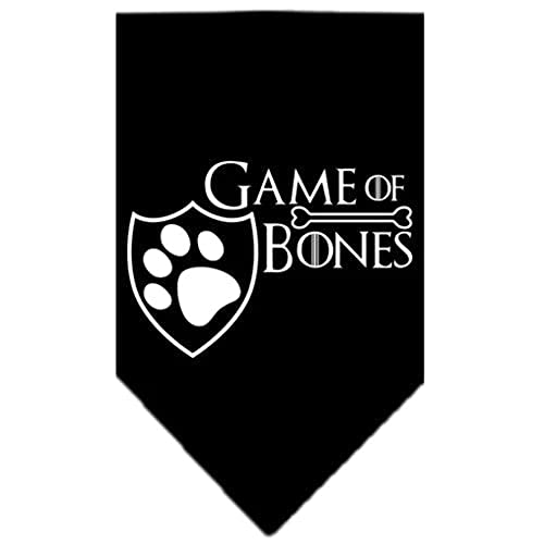 Mirage Pet Products Game of Bones Screen Print Bandana, Black, Small
