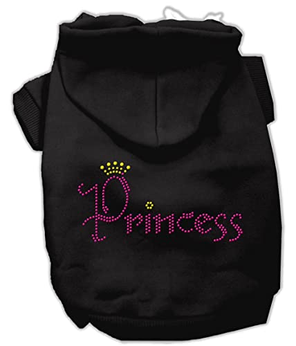 Mirage Pet Products Princess Rhinestone Hoodies, Size 16, Black