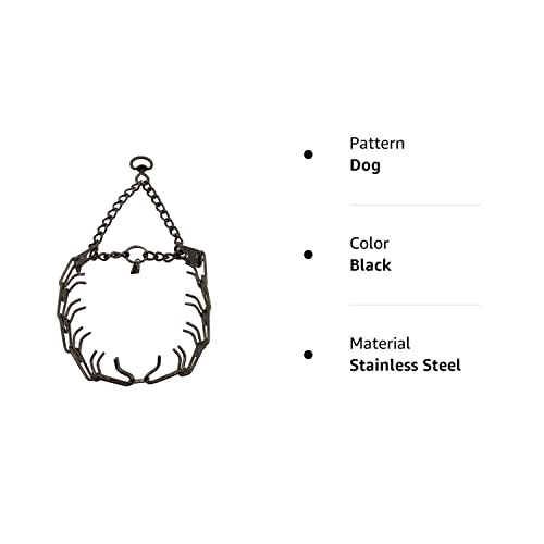 Herm Sprenger Black Stainless Steel Collar 23 Inches With 3.2Mm Pinch/Prong Fits Up To 20 Inches Neck