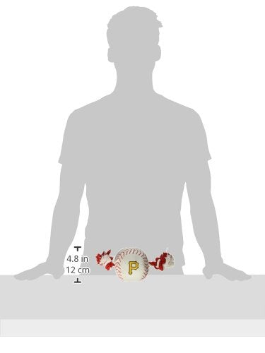 Mlb Pittsburgh Pirates Baseball Rope Toy For Dogs & Cats. Tough Nylon, Sporty Baseball Design, Heavy-Duty Ropes With Inner Squea