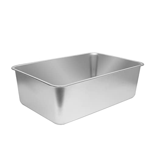 Kichwit Large Stainless Steel Cat Litter Box With High Sides, Metal Litter Pan For Big Cats, Non Stick Smooth Surface, Easy To Clean (23.4' L X 15.5' W X 7.6' H)