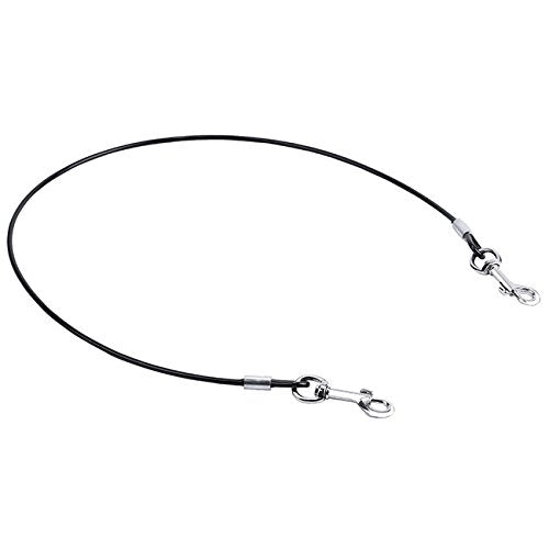 Mogoko Pet Dog Car Seat Belt Restraint, Coated Stainless Steel Chew Proof Dog Vehicle Safety Tether Cable, Double Clip No-Chew Pet Car Leash Lead-31 Inch