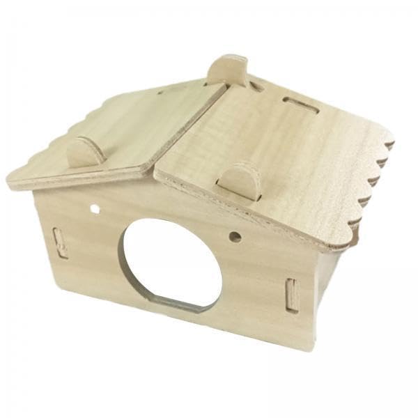THE Style Sutra 2xHamster House and Hideout Solid Wood Exploration Toy for Rat Mice Chinchilla Style D | Pet Supplies | Small An