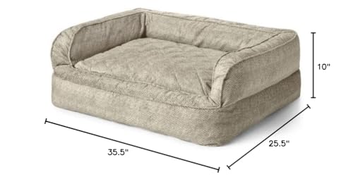 Orvis Comfortfill-Eco Couch Dog Bed, Charcoal Chevron - Small