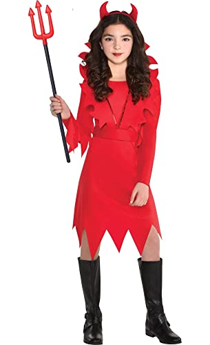 Suit Yourself Devious Devil Halloween Costume For Girls  Medium  Includes Dress  Headband  Collar -Like New