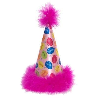 Huxley & Kent Pet Party Hat | Pink Party Time (Large) | Birthday Hat For Dogs And Cats | Adjustable Strap For Comfort And Stabil