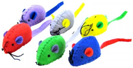 Ethical Pet Felt Mice With Catnip Cat Toy (6 Pack) [Set Of 3]