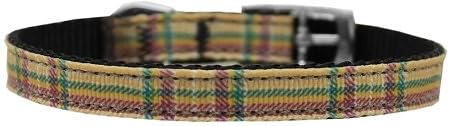 Pet Dog & Cat Nylon Collar or Leash, &quot;Plaids&quot; Blue Plaid 3/8&quot; w x 4 ft. leash