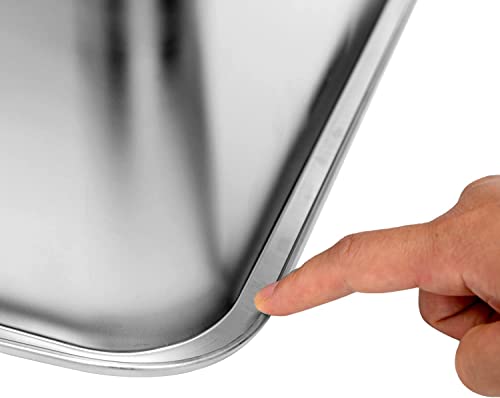 Kichwit Large Stainless Steel Cat Litter Box With High Sides, Metal Litter Pan For Big Cats, Non Stick Smooth Surface, Easy To Clean (23.4' L X 15.5' W X 7.6' H)