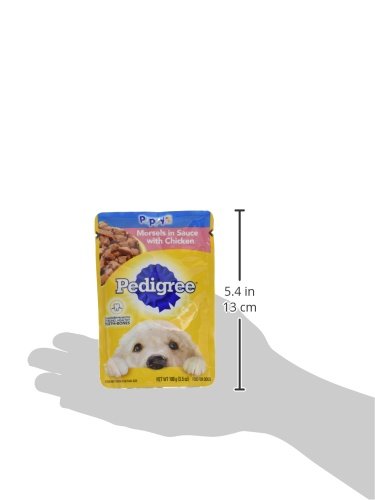 Pedigree Puppy Wet Dog Food Morsels in Sauce With Chicken, 3.5 oz. Pouches, 16 Pack