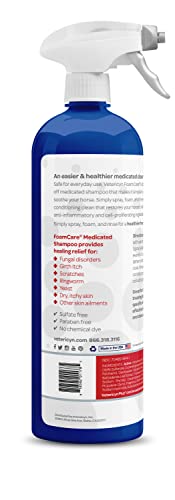 Vetericyn FoamCare Medicated Horse Shampoo | Sprayable Equine Shampoo with Ketoconazole for Healing Relief from Itchy Skin, Fung