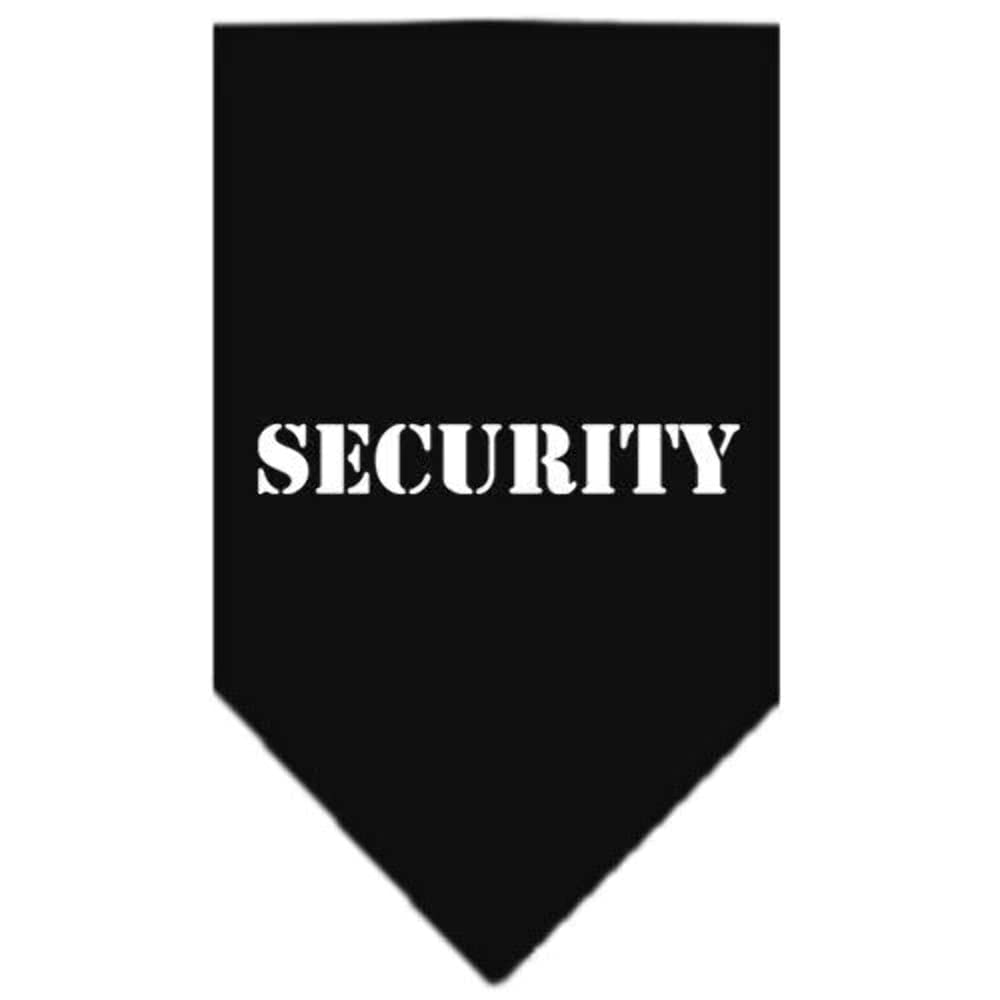 Pet and Dog Bandana Screen Printed, &quot;Security&quot; Black Small