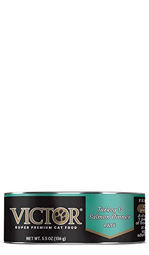 Victor Super Premium Cat Food - Turkey and Salmon Dinner Pt   - Canned Wet Food for Indoor and Outdoor Cats and Kittens - All Br