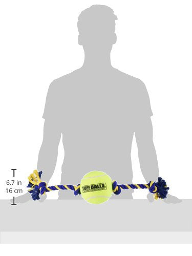 Petsport Mega Tuff Ball Tug Dog Toy - Mega Tennis Balls For Large Dogs, Dog Tug Toys, Great For Boredom & Aggressive Chewers, Do