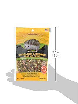 Sunseed Vita Prima Wigglers & Berries Hedgehog Treat - Mealworms for Hedgehogs - Small Animal Trail Mix Snack
