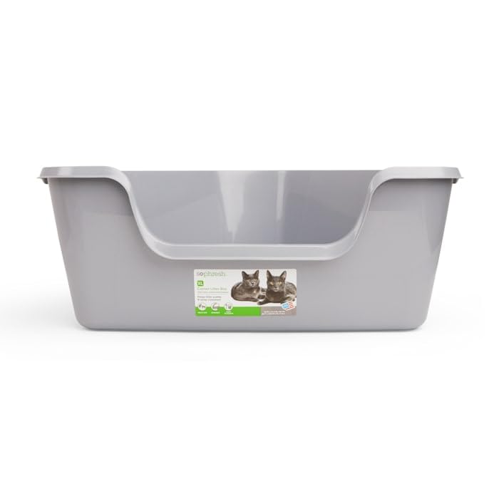 So Phresh High-Back Corner Grey Litter Box, 26.25' L X 21.5' W X 10' H