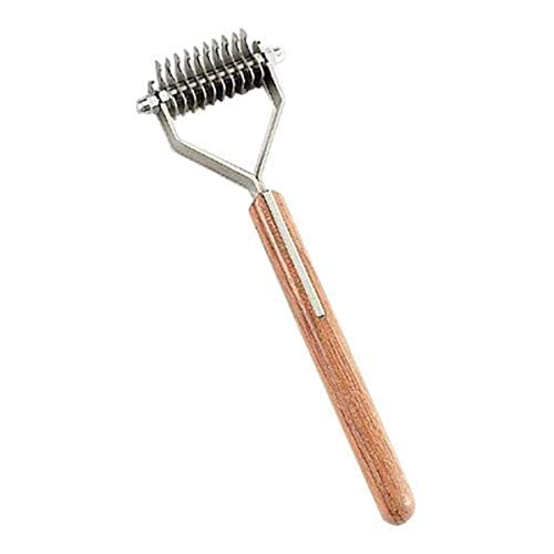 Mars Coat King Original Dematting Undercoat Grooming Rake Stripper Tool For Dogs And Cats, Stainless Steel With Wooden Handle, Made In Germany, 16-Blade