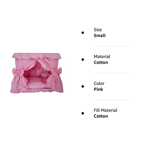 Princess Pink Pet Dog Handmade Bed House+1 Candy Pillow (S)