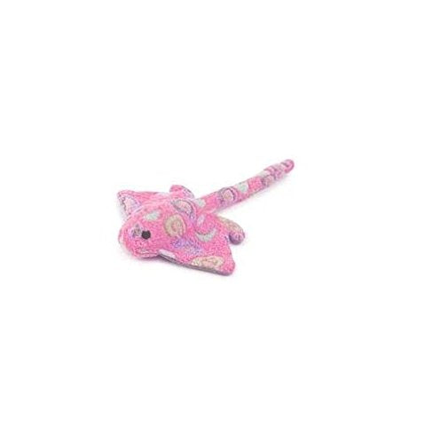 Zanies Sea Charmers Dog Toys Ocean Creature Squeak Toy Seahorse Fish Stingray Sets Too (Pink Stingray)