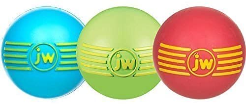 JW Pet Company iSqueak Ball Rubber Dog Toy, Medium, Colors Vary (3 Pack)
