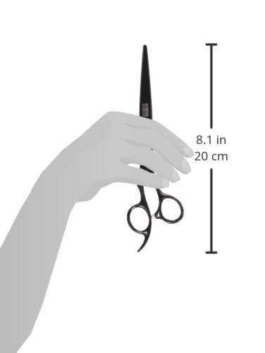 Shearsdirect 440C Japanese Stainless True Left-Handed Shear With Ergonomic Handle, Black, 7 Inch, 2.7 Ounce