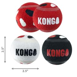 KONG Signature Sport Balls Dog Toy, Medium, Multi, 3 Pack - Durable Fun for Dogs
